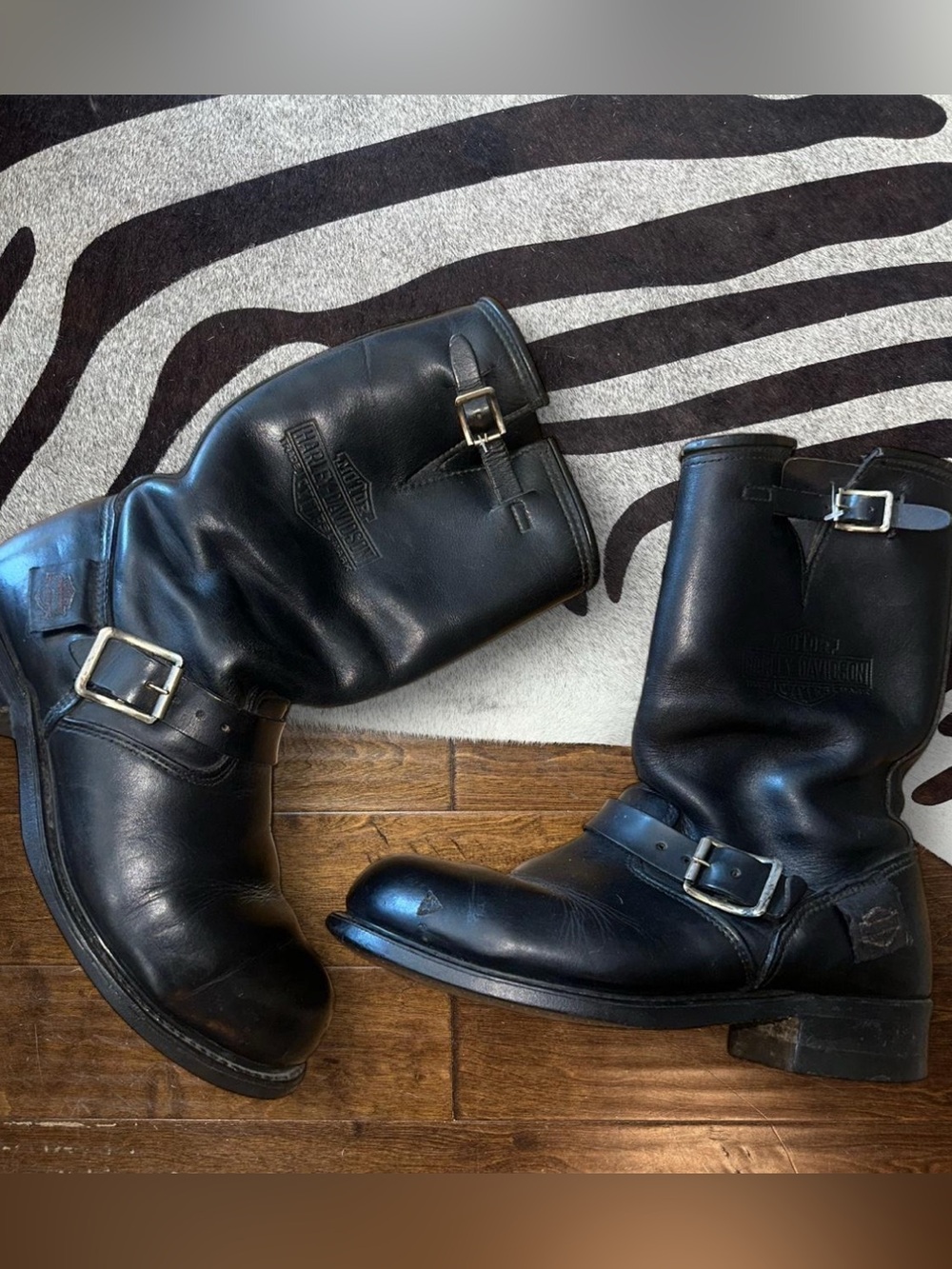 Vintage Harley Davidson Engineer Buckle Combat Biker Boots Size 7